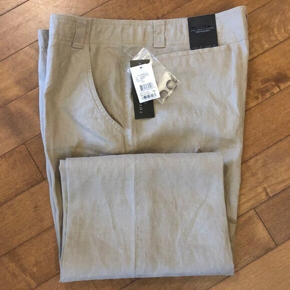NWT Bloomingdales the mens store linen kahaki pants size 34 X 32 - Picture 3 of 11